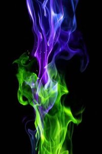 Sacred Fire ~ emerald & violet graphic